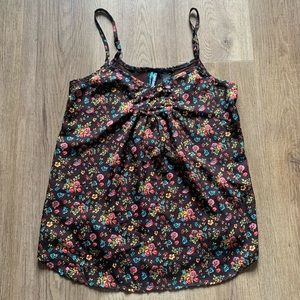 Brown, floral tank top